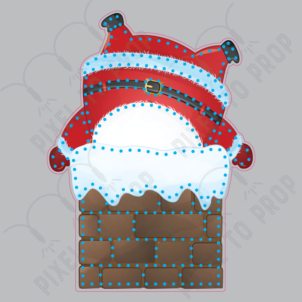 Stamped Santa Stuck in Chimney - Pixel To Prop